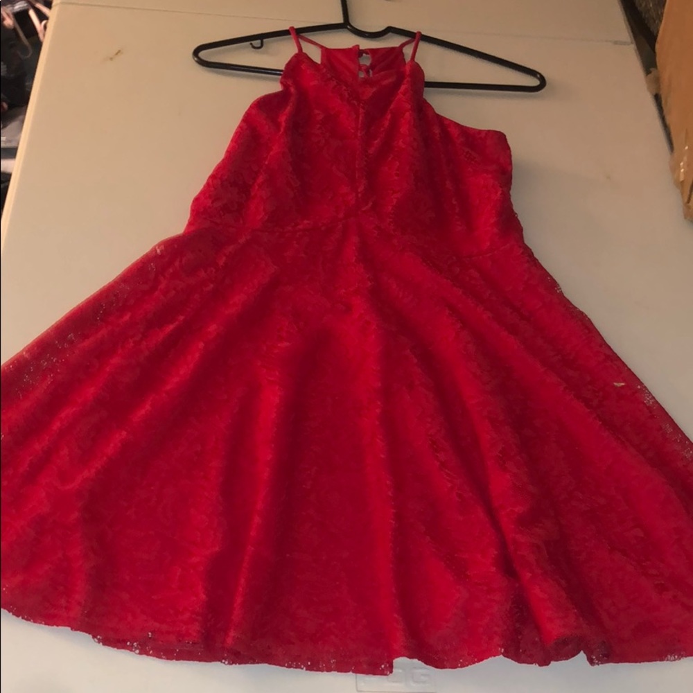 red lace dress